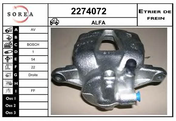 EAI 2274072 Brake caliper front right 2274072: Buy near me at 2407.PL in Poland at an Affordable price!