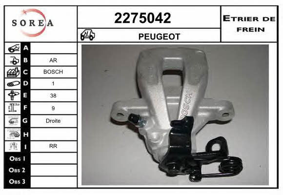 EAI 2275042 Brake caliper rear right 2275042: Buy near me in Poland at 2407.PL - Good price!