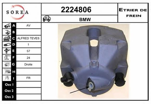 EAI 2224806 Brake caliper front right 2224806: Buy near me in Poland at 2407.PL - Good price!
