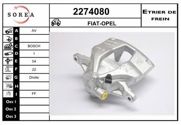 EAI 2274080 Brake caliper front right 2274080: Buy near me in Poland at 2407.PL - Good price!
