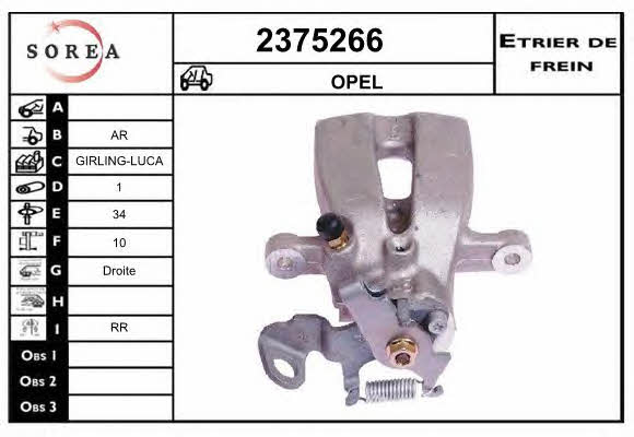 EAI 2375266 Brake caliper rear right 2375266: Buy near me in Poland at 2407.PL - Good price!