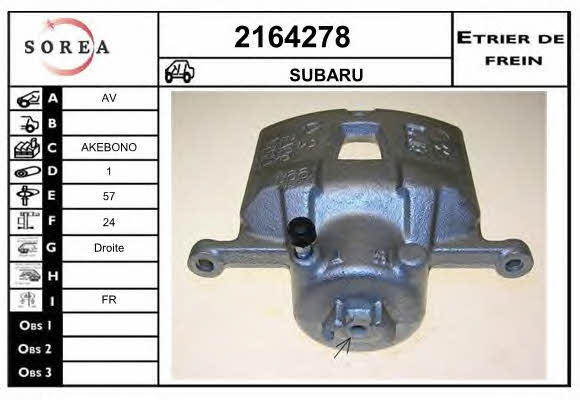 EAI 2164278 Суппорт тормозной передний правый 2164278: Отличная цена - Купить в Польше на 2407.PL!