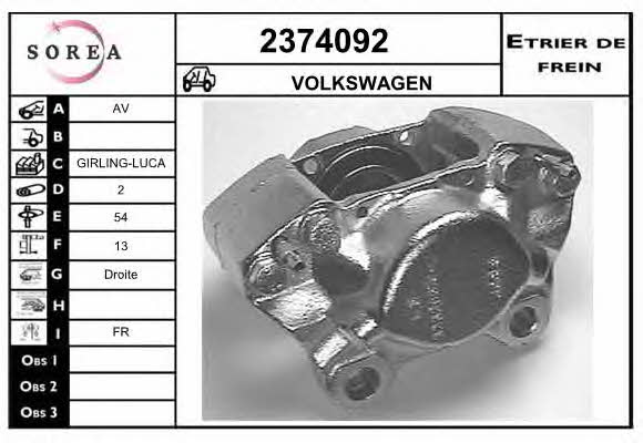 EAI 2374092 Brake caliper front right 2374092: Buy near me in Poland at 2407.PL - Good price!