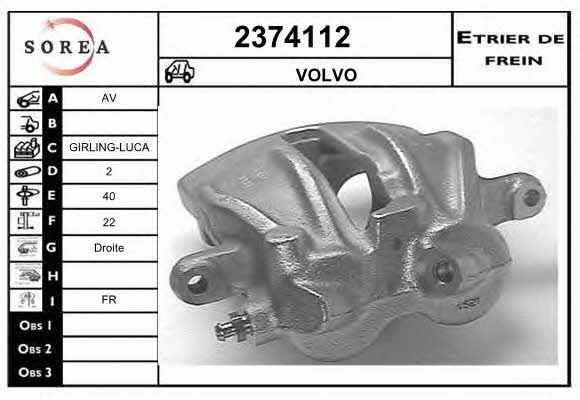 EAI 2374112 Brake caliper front right 2374112: Buy near me in Poland at 2407.PL - Good price!