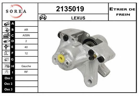 EAI 2135019 Brake caliper rear left 2135019: Buy near me in Poland at 2407.PL - Good price!