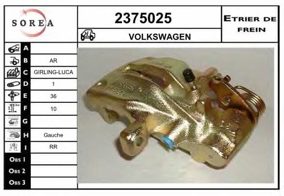 EAI 2375025 Brake caliper 2375025: Buy near me in Poland at 2407.PL - Good price!