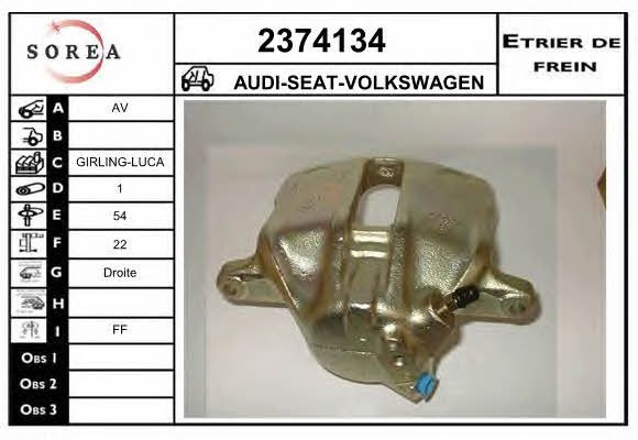 EAI 2374134 Суппорт тормозной передний правый 2374134: Отличная цена - Купить в Польше на 2407.PL!