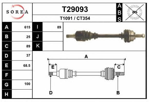 EAI T29093 Wał napędowy T29093: Dobra cena w Polsce na 2407.PL - Kup Teraz!