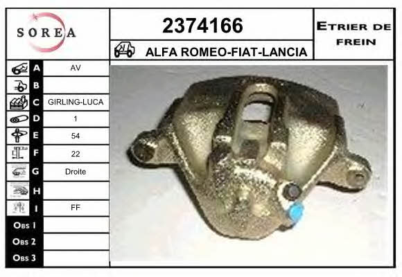 EAI 2374166 Brake caliper front right 2374166: Buy near me in Poland at 2407.PL - Good price!
