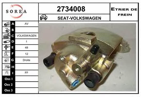 EAI 2734008 Brake caliper front right 2734008: Buy near me in Poland at 2407.PL - Good price!