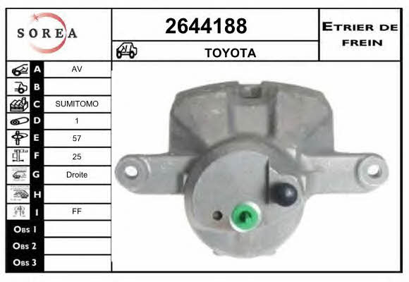 EAI 2644188 Суппорт тормозной передний правый 2644188: Отличная цена - Купить в Польше на 2407.PL!