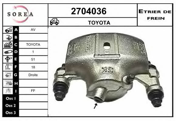 EAI 2704036 Brake caliper 2704036: Buy near me in Poland at 2407.PL - Good price!