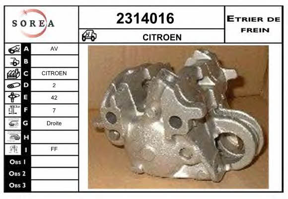 EAI 2314016 Супорт гальмівний 2314016: Приваблива ціна - Купити у Польщі на 2407.PL!