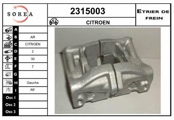 EAI 2315003 Brake caliper rear left 2315003: Buy near me in Poland at 2407.PL - Good price!