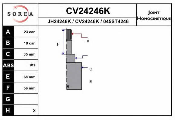 EAI CV24246K Шарнир равных угловых скоростей (ШРУС) CV24246K: Отличная цена - Купить в Польше на 2407.PL!