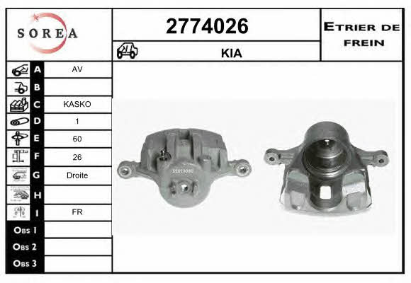 EAI 2774026 Brake caliper front right 2774026: Buy near me in Poland at 2407.PL - Good price!