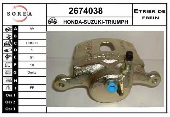 EAI 2674038 Brake caliper front right 2674038: Buy near me in Poland at 2407.PL - Good price!