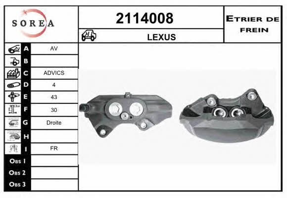 EAI 2114008 Brake caliper front right 2114008: Buy near me in Poland at 2407.PL - Good price!