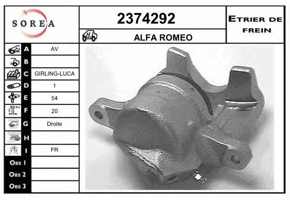 EAI 2374292 Brake caliper front right 2374292: Buy near me in Poland at 2407.PL - Good price!