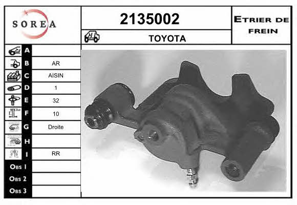 EAI 2135002 Brake caliper rear right 2135002: Buy near me in Poland at 2407.PL - Good price!