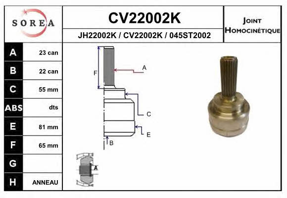 EAI CV22002K Przegub homokinetyczny CV22002K: Dobra cena w Polsce na 2407.PL - Kup Teraz!