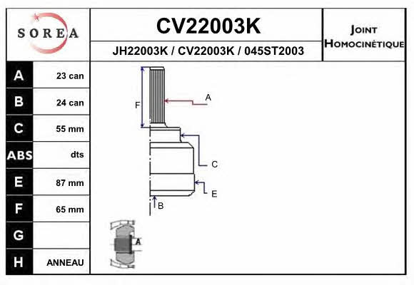 EAI CV22003K CV joint CV22003K: Buy near me in Poland at 2407.PL - Good price!