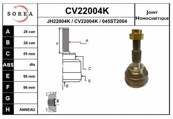 EAI CV22004K Przegub homokinetyczny CV22004K: Dobra cena w Polsce na 2407.PL - Kup Teraz!