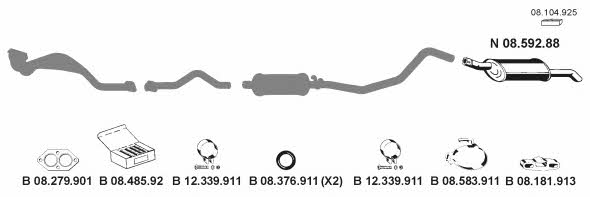  082088 Exhaust system 082088: Buy near me in Poland at 2407.PL - Good price!