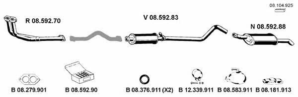  082127 Exhaust system 082127: Buy near me in Poland at 2407.PL - Good price!