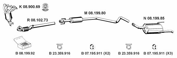  082431 Exhaust system 082431: Buy near me in Poland at 2407.PL - Good price!