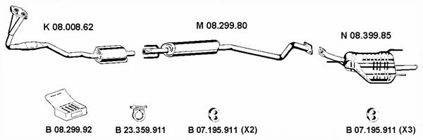  082434 Exhaust system 082434: Buy near me in Poland at 2407.PL - Good price!