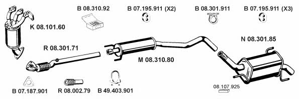  082542 Exhaust system 082542: Buy near me in Poland at 2407.PL - Good price!