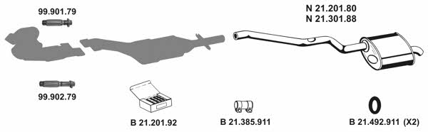  212161 Exhaust system 212161: Buy near me in Poland at 2407.PL - Good price!