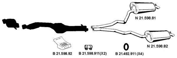  212233 Exhaust system 212233: Buy near me in Poland at 2407.PL - Good price!