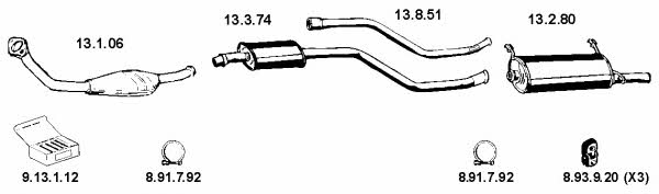  222252 Exhaust system 222252: Buy near me in Poland at 2407.PL - Good price!