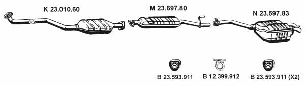  232536 Exhaust system 232536: Buy near me in Poland at 2407.PL - Good price!