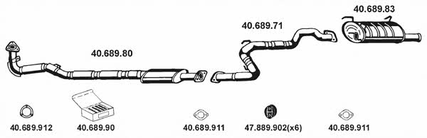  402001 Exhaust system 402001: Buy near me in Poland at 2407.PL - Good price!