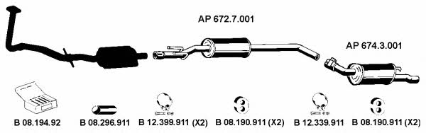  AP_2184 Exhaust system AP2184: Buy near me in Poland at 2407.PL - Good price!