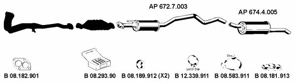  AP_2197 Exhaust system AP2197: Buy near me in Poland at 2407.PL - Good price!