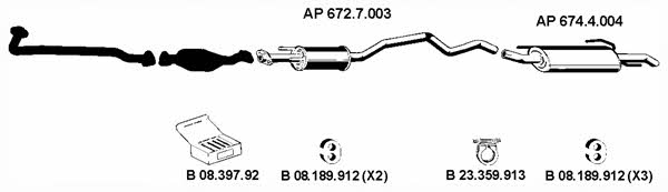  AP_2243 Система выпуска отработаных газов AP2243: Отличная цена - Купить в Польше на 2407.PL!