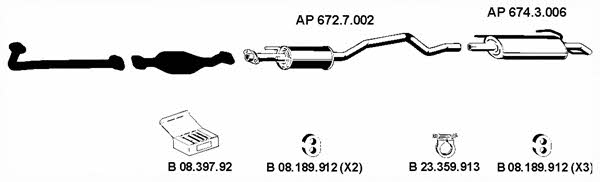  AP_2245 Exhaust system AP2245: Buy near me in Poland at 2407.PL - Good price!