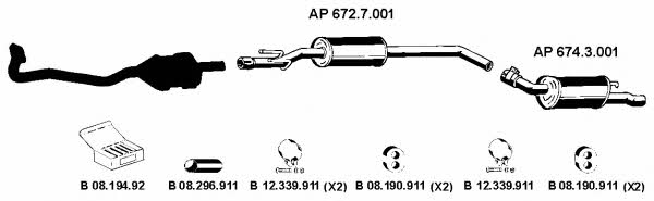  AP_2274 Exhaust system AP2274: Buy near me in Poland at 2407.PL - Good price!