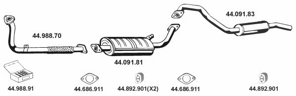  442031 Exhaust system 442031: Buy near me in Poland at 2407.PL - Good price!