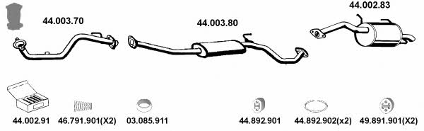  442077 Exhaust system 442077: Buy near me in Poland at 2407.PL - Good price!