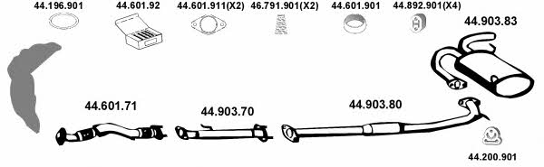  442098 Exhaust system 442098: Buy near me in Poland at 2407.PL - Good price!