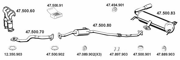  472049 Exhaust system 472049: Buy near me in Poland at 2407.PL - Good price!