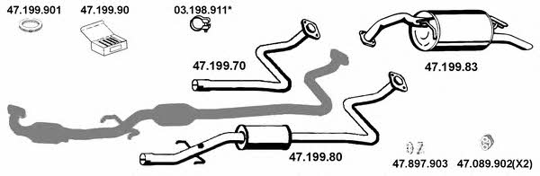  472054 Exhaust system 472054: Buy near me in Poland at 2407.PL - Good price!
