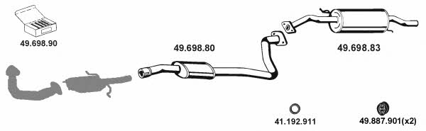  492001 Exhaust system 492001: Buy near me in Poland at 2407.PL - Good price!
