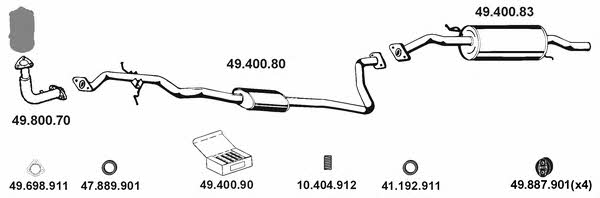  492002 Exhaust system 492002: Buy near me in Poland at 2407.PL - Good price!