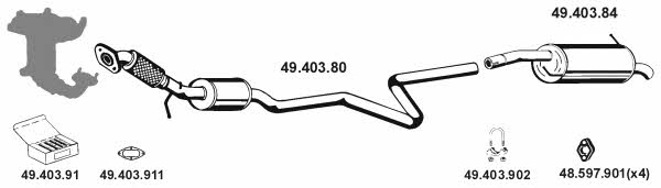  492012 Exhaust system 492012: Buy near me in Poland at 2407.PL - Good price!